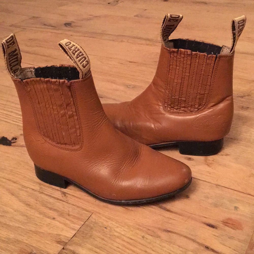 Cuarto De Milla kids round toe brown boot